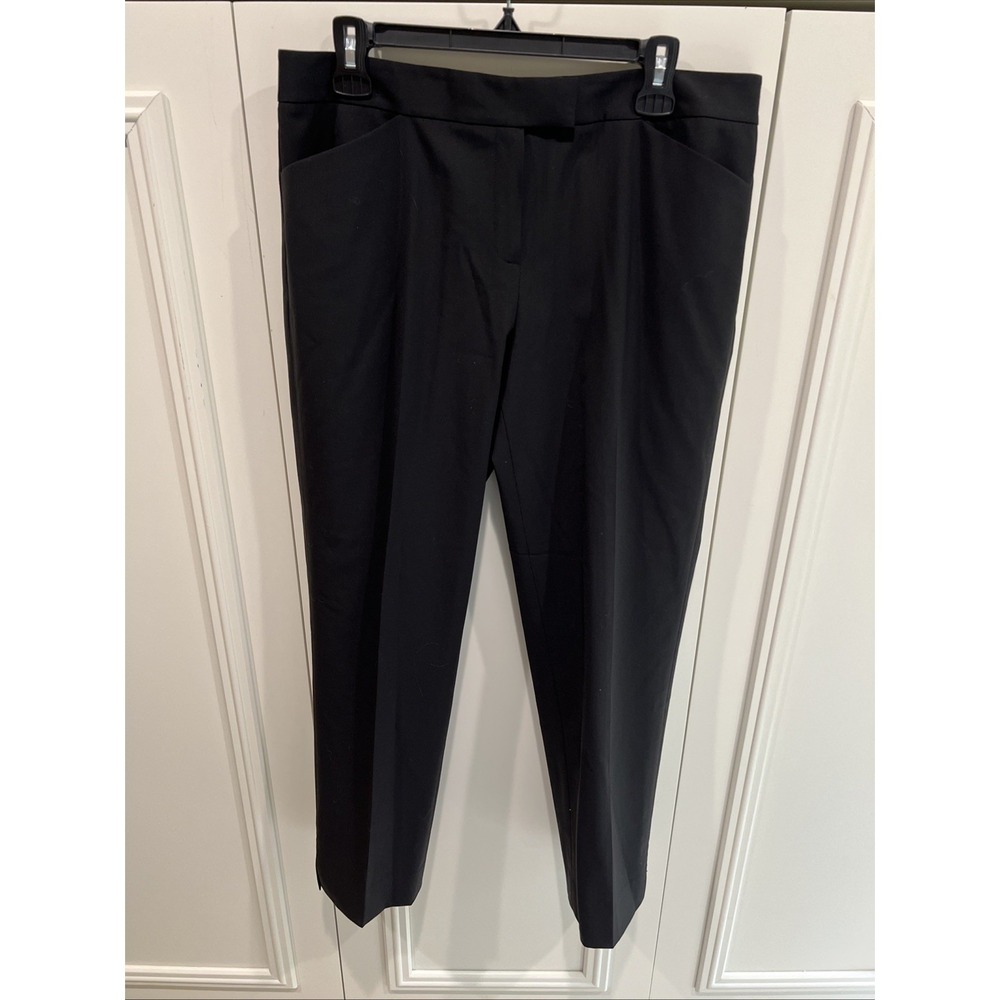 Lafayette 148 Irving Dress Pants Black Wool Stretch Career Lightweight